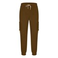 thumbnail image 4 of Havenre Corduroy Cargo Sweatpants for Men Big and Tall Regular Fit Casual Drawstring Elastic Waist Baggy Fleece Jogger Sweat Pants Loose Comfy Trousers with Multi-Pockets Brown XXL, 4 of 7
