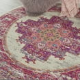 thumbnail image 6 of Nourison Passion Persian Ivory/Fuchsia 5'3" x ROUND Area Rug, (5 Round), 6 of 8