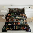 thumbnail image 2 of Manfei Western Vintage Bookshelf Queen Comforter Set, Bohemian Skeleton Skull Bedding Sets, Teen Kid Child Reversible Bedding Comforter Set, Ultra Soft Home Decor, 3pcs, 2 of 8