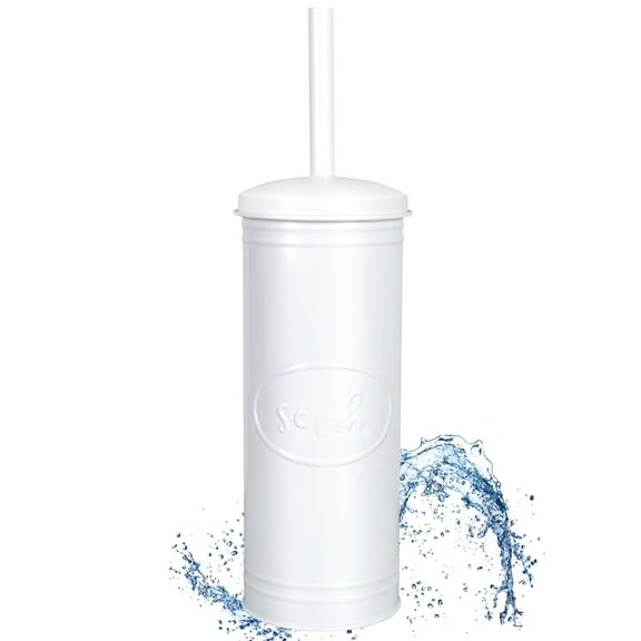 Autumn Alley White Metal Rustic Farmhouse Toilet Brush with Holder