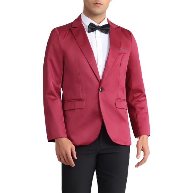 BLAZER PROM CHIC INSPIRADO para hombres, chaquetas deportivas de cuello pico de un solo botón para bodas de negocios