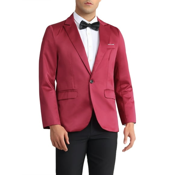 BLAZER PROM CHIC INSPIRADO para hombres, chaquetas deportivas de cuello pico de un solo botón para bodas de negocios