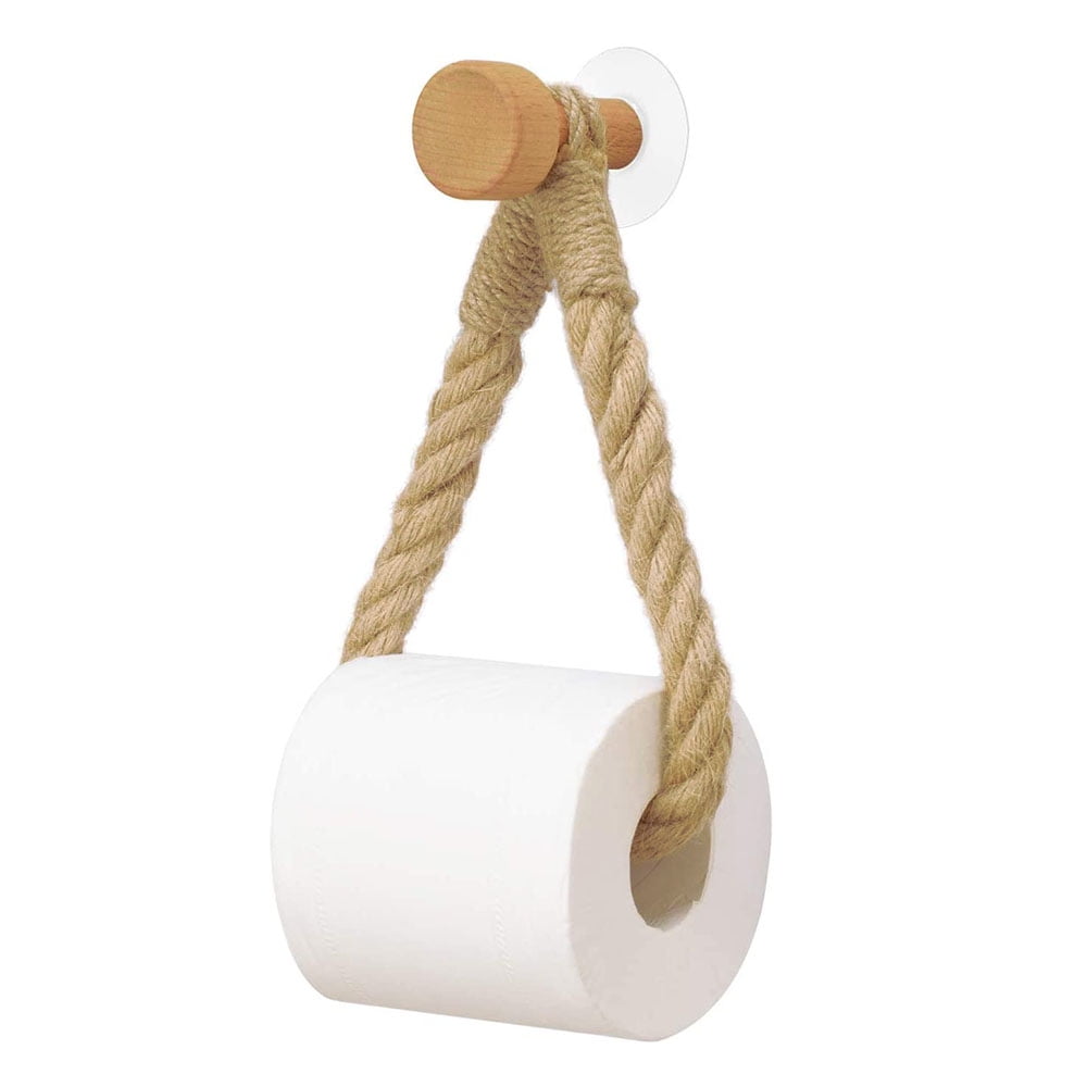 Red Co. 15” x 10” Wall Hanging Wood & Metal Toilet Paper Holder — Red Co.  Goods