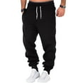 thumbnail image 2 of YDKZYMD Mens Cargo Sweatpants Camo Fleece Cinch Bottom with Pocket Athletic Drawstring Baggy Pants Workout Hiking Sweatpants Winter Warm Heavyweight Joggers Pants Black XL, 2 of 6