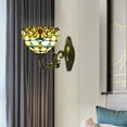 thumbnail image 4 of Miumaeov Wall Sconce 1-Light Colorful Vintage Dragonfly Wall Lamp Fixture Stained Glass Shade Lighting for Staircase Bedroom Bronze Finish, 4 of 13