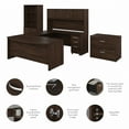 thumbnail image 3 of Studio C 72W U Desk with Hutch and Storage in Black Walnut - Engineered Wood, 3 of 9