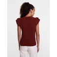 thumbnail image 4 of Scenario Women's Sweater with Flutter Sleeves, Lightweight, Sizes XS-XXXL, 4 of 6