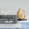 thumbnail image 2 of Escultura de resina de cisne, elegante figura de pájaro angelical, decoración de arte moderno para oficina, sala de estar, estantería, pasillo, armari, 2 of 8