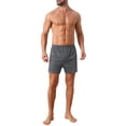 thumbnail image 2 of INSPIRE CHIC Men's Comfortable Breathable Cotton Mid-Waisted Striped Boxer Shorts 30 Dark Gray, 2 of 5