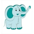 thumbnail image 3 of Teal Animal Duvet Cover Set, Cartoon Like Elephant with Big Ears and Trunk in Cartoon Style Print, Decorative 3 Piece Bedding Set with 2 Pillow Shams, King Size, Pale Blue and Teal, by Ambesonne, 3 of 3