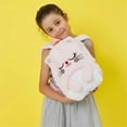 thumbnail image 4 of Cartoon Plush Shoulders Bag 3D Dyeing Cat Backpack with Adjustable Strap Furry Small Size School Bag for Preschool Kids, 4 of 5