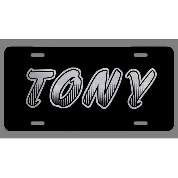 Tony Name Etched Style License Plate Tag Vanity Novelty Metal | Etched Aluminum | 6-Inches By 12-Inches | Car Truck RV Trailer Wall Shop Man Cave | NP604