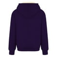 thumbnail image 3 of felwors Unisex Sherpa Lined Fleece Jacket - Zip Up Hooded Sweatshirt, Warm Fall & Winter Casual Coats with Pockets Dark Purple, XXL, 3 of 5