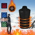 thumbnail image 2 of KeShDi Heated Vests for Men Printed Intelligent Control Nine Heating Fashion Sleeveless Hooded Casual Jacket Black S, 2 of 4