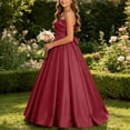 thumbnail image 6 of Shihyeh Girls Strapless Satin Ball Gown With Bow Flower Girl Dress For Wedding Bridesmaid Pageant Birthday Party Floor Length A-Line Dress For Kids Teens, 6 of 9