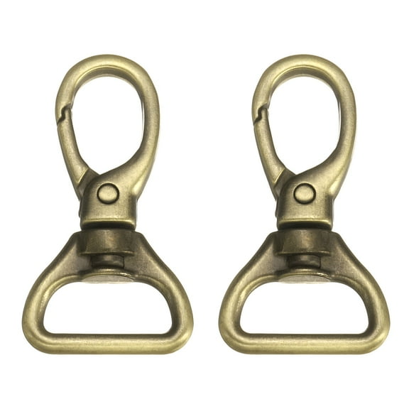 Uxcell Swivel Clasps, (3/4 Inch, Bronze) (2 Pcs), Metal Swivel Snap Hooks Curved Oval Trigger Snap Lobster Clips, Suit for - Keychain/Making DIY Crafts/Purse Hardware