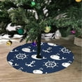 thumbnail image 2 of FMSHPON Whales Wheels Anchors Xmas Christmas Tree Skirt Stand Mat for Holiday Party Decoration Indoor Outdoor 36 inches, 2 of 3