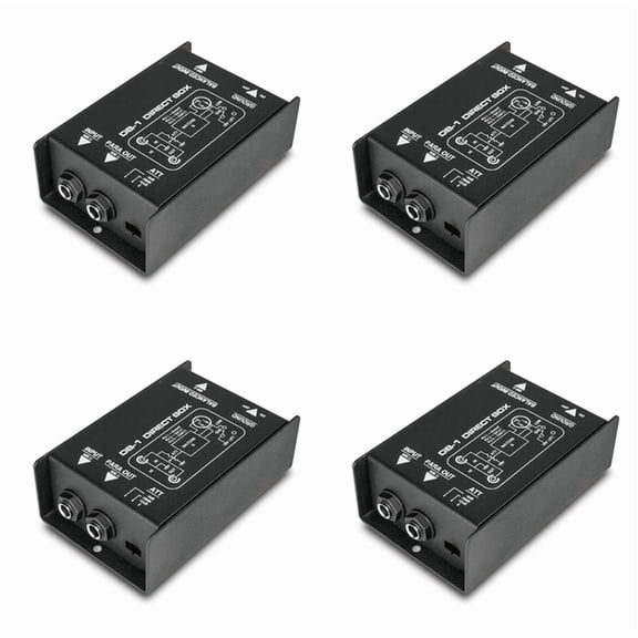 4X Professional DIRECT BOX Single Channel Passive DI-Box Direct Injection Box Balanced & Unbalance Signal New