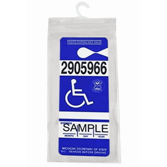Handicap Placard Protector with Hanger, Permit Holder-Disabled Parking Permit Holder with Larger Hook-Clear-11” L X 5 ¼” W