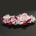 thumbnail image 3 of 2x Crystal Rhinestone Hair Clip Flower Barrette Clamp Hairpin Multicolor - Pink, 9.5cm, 3 of 8