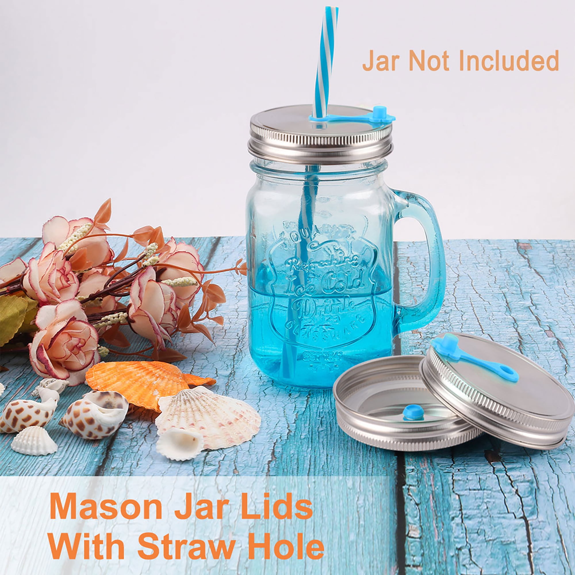 mason jar lids with straw holes wholesale