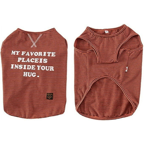 BT Bear Pet Clothes, Dog Stripe T-Shirt Cotton Comfy Vest Summer Shirt for Puppy Small Medium Dog (XXL, Red)