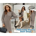 thumbnail image 6 of TEMOFON Women Sweater Dresses for Fall WinterWomen's Knit Dress Long Sleeve Casual Crew Neck Tunic Dresses with Pockets, 6 of 8