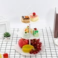 thumbnail image 6 of 3-Tier Cupcake Stand | White Plastic Dessert Tower Display Tray | For Parties, Weddings & Events | 10.2 x 10.2 x 15.8 inch Multi-Layer Serving Platter, 6 of 6
