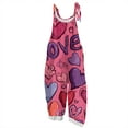 thumbnail image 2 of Womens Valentine's Day Overalls Casual Pink Heart Pattern Wide Leg Pants Valentine Adjustable Straps Overalls, 2 of 5