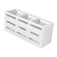 thumbnail image 1 of Estante para utensilios de cocina, organizador de cubiertos, 3 ranuras, para cucharas y tenedores, resistente y fácil de usar. Blanco, 1 of 9