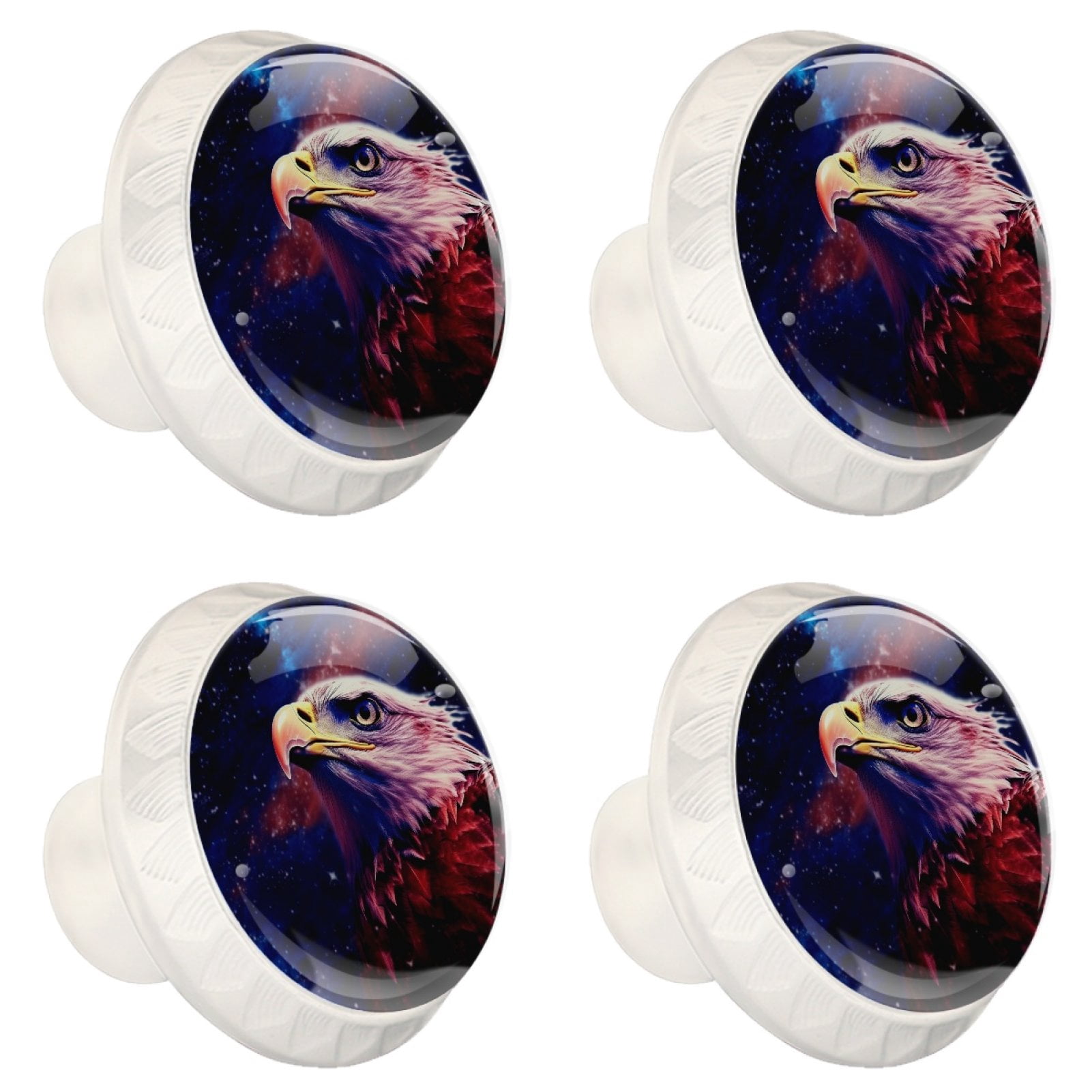 4 Pcs Eagle Knobs for Kitchen Cabinet Cupboard Dresser Bookcase Drawer Pulls Handles Round Home Decor
