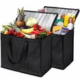 thumbnail image 1 of 3Pack Insulated Reusable Grocery Bag Food Delivery Bag with Dual Zipper, 1 of 5