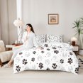 thumbnail image 5 of Homewish Cute Dog Paws 7-Piece Twin Bedding,Cartoon Pet Themed Bedding Comforter Set,White,Polkadot Reversible, 5 of 8