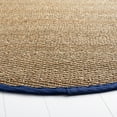 thumbnail image 4 of SAFAVIEH Natural Fiber Maisy Solid Area Rug, Natural/Navy Blue, 6' x 6' Round, 4 of 11