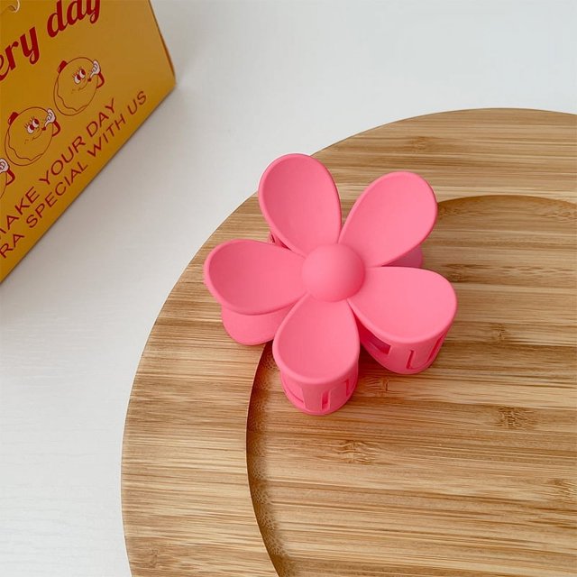 Pinza para el pelo con forma de flor esmerilada de color caramelo de verano para mujer