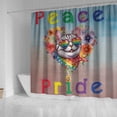 thumbnail image 4 of Peace Love Pride American Shorthair with Rainbow Sunglasses LGBT LGBTQ+ Shower Curtain Cat Lover Kitten Owner Gifts Waterproof Bathroom Bathtub Curtain - 01004, 4 of 5