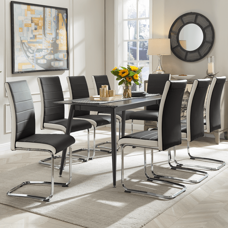 Omni House Modern Faux Leather Dining Chairs Set of 6 High