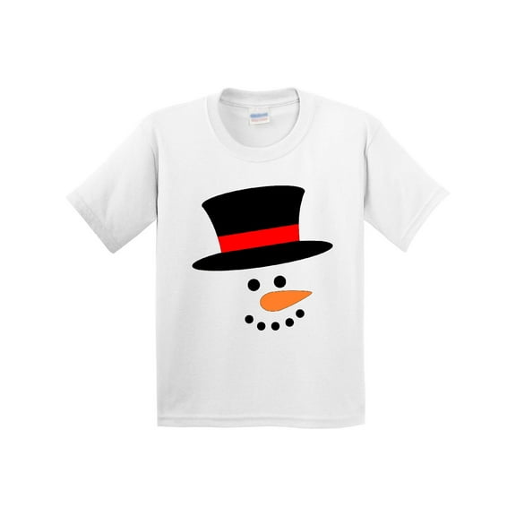 Inktastic Snowman with Top Hat and Carrot Nose Youth T-Shirt