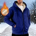 thumbnail image 3 of Mwjwdo Men's Fleece Jackets Oversized Full Zip Long Sleeve Hooded Jacket Fashion Winter Thick Warm Outdoor Coats Dark Blue L, 3 of 9