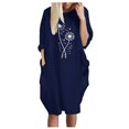 thumbnail image 1 of Robes d'Été pour Femmes la Mode Robe d'Hiver pour Femmes Grande Taille Décontractée Ample avec Poches Aguichant Imprimée Robe de Vacances en Liquidation, 1 of 2
