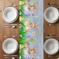 thumbnail image 6 of Easter Bunny Table Runner - 108 Inch Long, Kitchen Dining Table Runner Dresser Scarves, Spring Easter Eggs Chicken Blue Wood Farmhouse Decor for Coffee Tables Wedding Party Banquet, 6 of 8