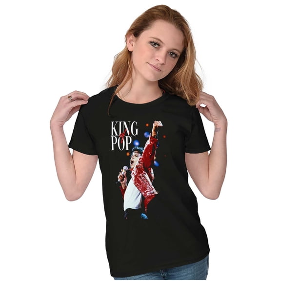 Michael Jackson Beat It King o f Pop Womens Slim Fit Graphic Tee Brisco Brands S