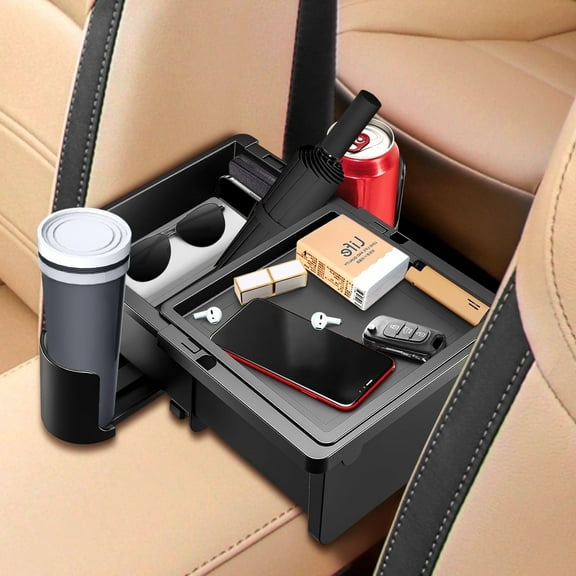 Car Seat Organizer-Backseat Passenger Seat Organizer with 2 Cup Holders,Organizers and Storage Back Seat Front Seat Tissue Storage Box for Cars Trucks Suvs Vans