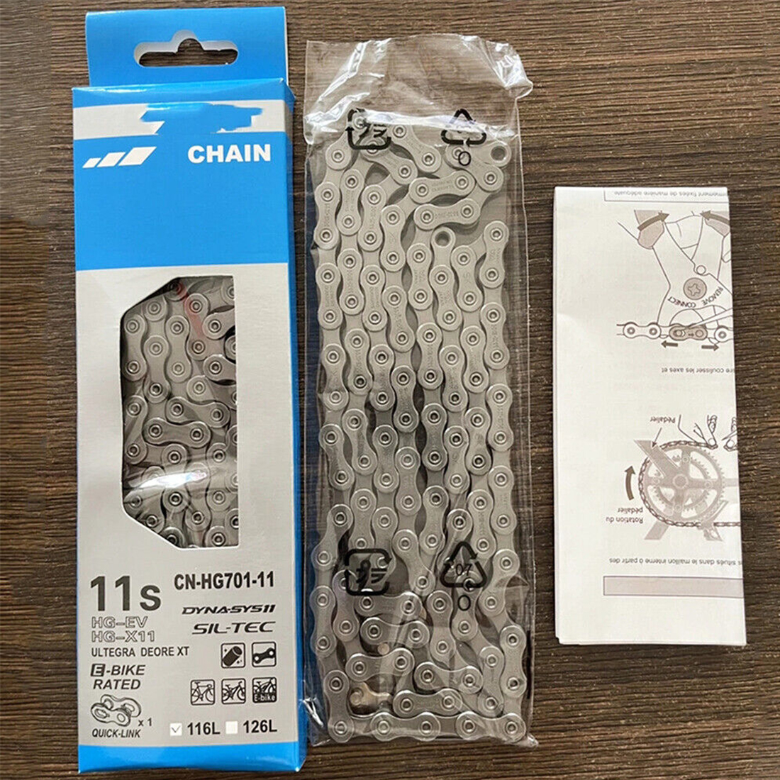 Shimano CN-HG701-11 11-Speed Chain – 108 Links, Deore XT/Ultegra, E-Bike Rated, Made In Japan