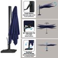 thumbnail image 5 of Boyel Living 10 x 13 FT Offset Patio Umbrella - w/Base, Offset Cantilever Patio Outdoor Sun Umbrella, Crank System & 90° Adjustable Tilt, Navy Blue, 5 of 7
