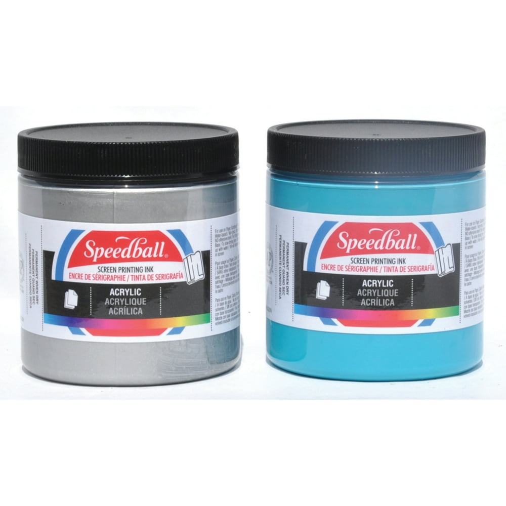 Speedball Permanent Acrylic Screen Printing Ink, 8 oz., Process Cyan