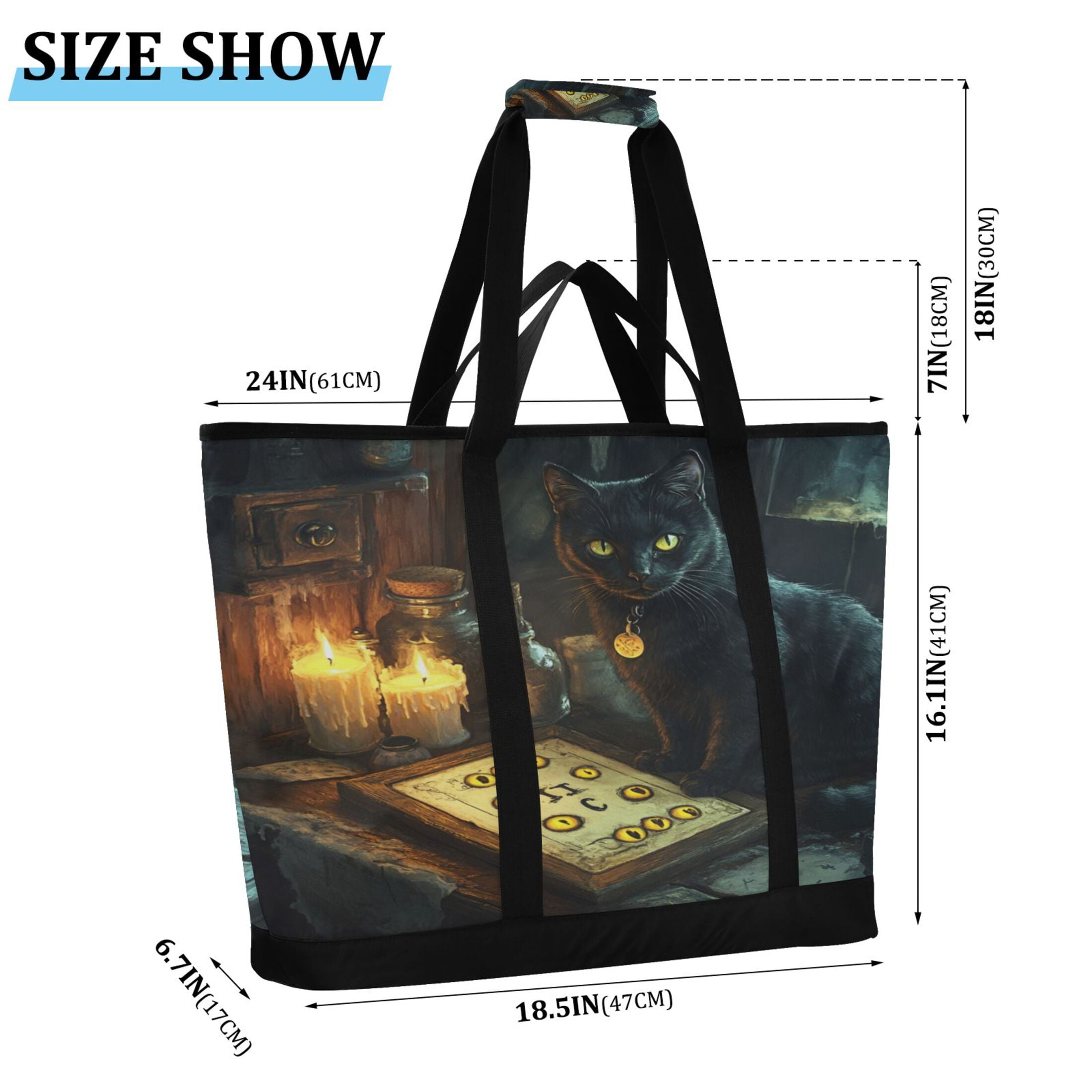 Large Hand-held Ice Pack Picnic Bag Insulation and Refrigeration Suitable for Shopping Picnics and Camping Dark Cat