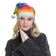 thumbnail image 5 of Cauagu Colorful Tie Dye for Adult Christmas Hat,1-Pack Xmas Holiday Hat Santa Hat for Women & Men Festive Headwear Accessories Fit for Christmas/New Year/Party, 5 of 6