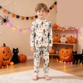thumbnail image 5 of Gerichy Boys Girls Pajamas Sets Cute Ghost Pumpkin Pajamas Long Sleeve Top and Pants Soft Sleepwear Kid Halloween Holiday Pajama Sets 2T-9T, 5 of 7