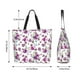 thumbnail image 5 of Disketp Violets Flowers Bolsa Tote Estampada para Mujer, Bolso de Hombro y de Mano para Compras y Viajes, 5 of 8